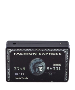 Credit Card Design Box Clutch 109-H5030 BLACK